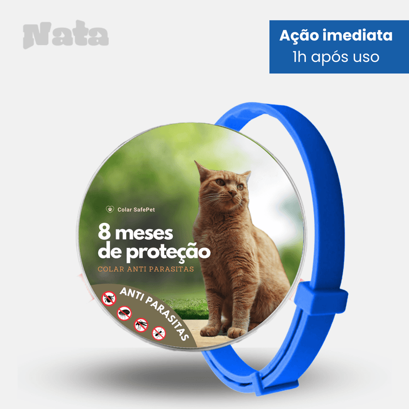 Colar SafePet - Anti Pulgas e Carrapatos [8 Meses de Proteção]