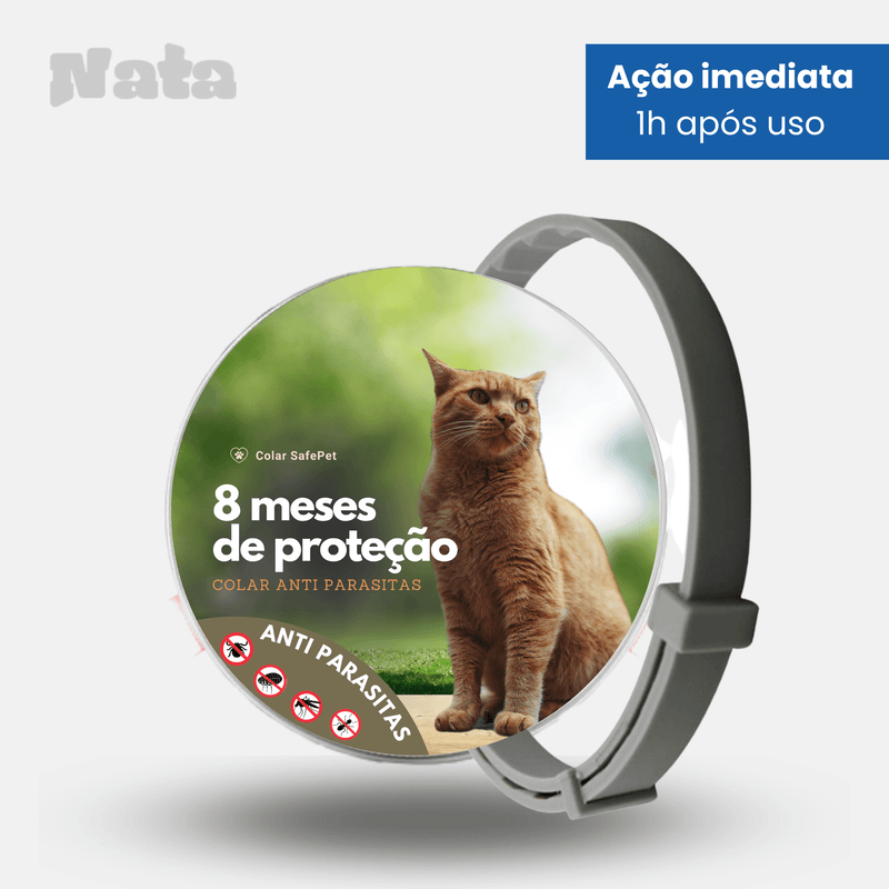 Colar SafePet - Anti Pulgas e Carrapatos [8 Meses de Proteção]