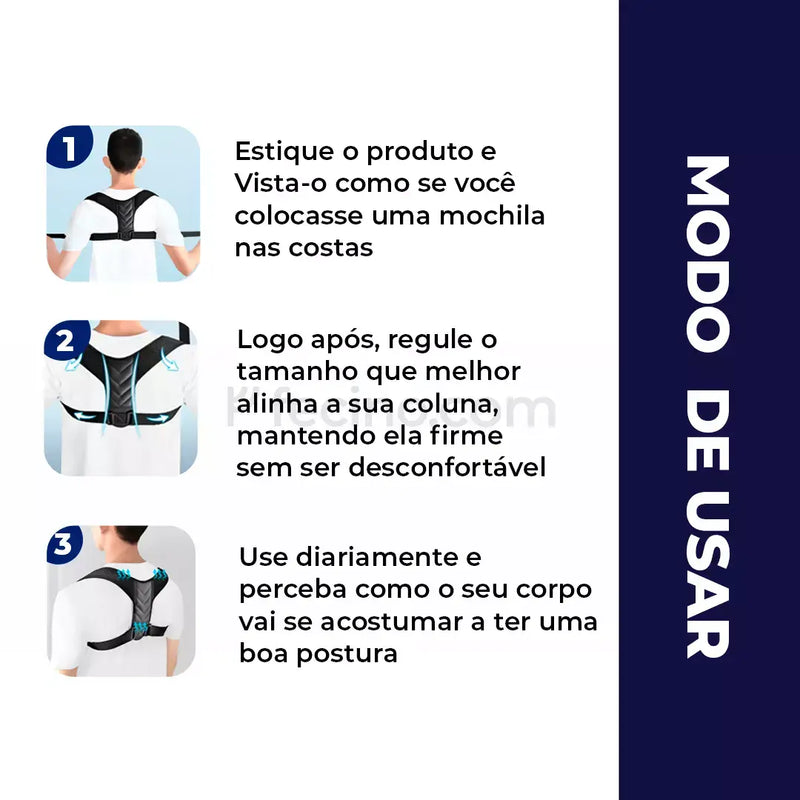 Ergonom® - Corretor Postural Alinha Coluna - Compre 1 Leve 2